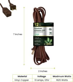 EXT.CORD-16/2- BROWN - 12 FT - Image 3