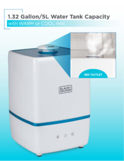 HUMIDIFIER-B&D ULTRASONIC 1.3 GALLON COOL & WARM MIST - Image 9