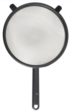 STRAINER-MESH-PLASTIC HANDLE- 7" - BLK & WT ASSTD