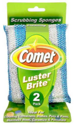 SCOUR SPONGE-2pk BLU/GRN- LSTR " COMET "