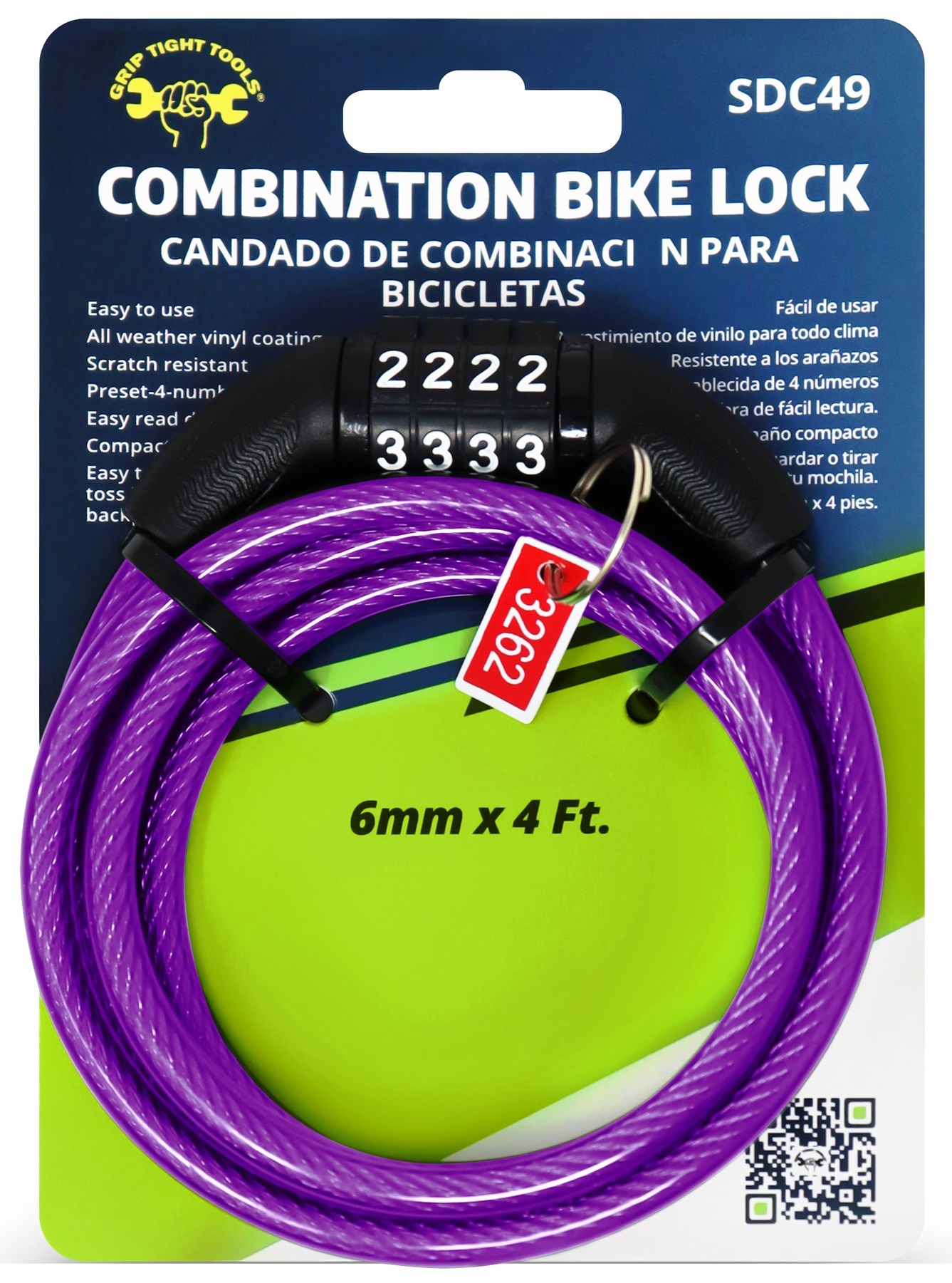 SDC49-purple-4-ft.-X-6mm-Self-Coiling-Cable-Combination-Bike-Lock