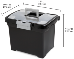 STORAGE FILEBOX-PORTABLE BLACK - Image 2