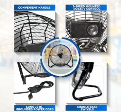 FAN-CRADLE-HI VELO-METAL 3 SP 18" - Image 3