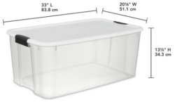 STORAGE-w-BLACK LATCH TOP- 116 QT - Image 2