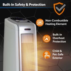 HEATER-CERAMIC 22" TOWER with- THERMOSTAT & TIMER - Image 3