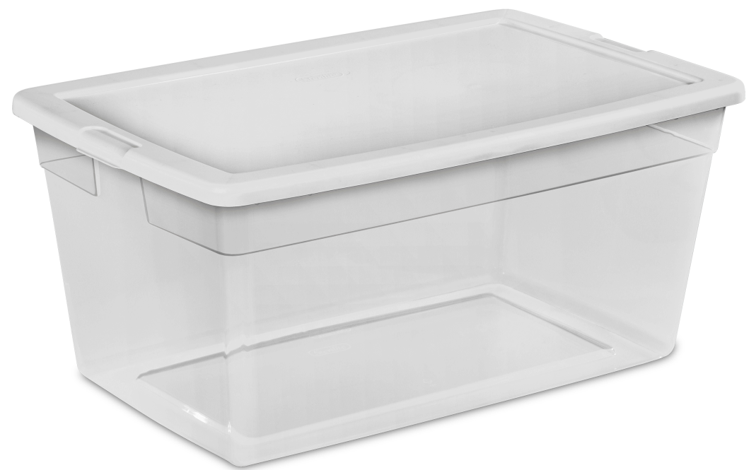 ホワイトリリー　AS 30 STORAGE BOX CLEAR w-WHITE TOP- 90 qt 30″x 19″x 13″ - Lee