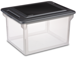 STORAGE FILEBOX-CLEAR w-BLACK LID - Image 1