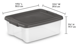 STORAGE-TOTES 25 QT W/LATCHES- CLEAR - Image 2