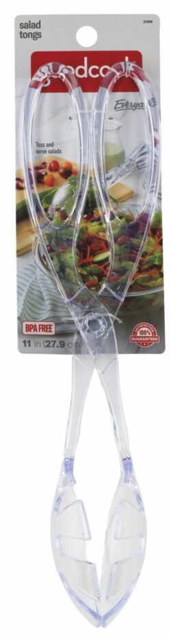 TONGS SALAD 10.75" CLEAR PLASTIC - Image 1