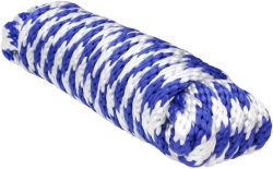CLOTHESLINE-BRAIDED-#8-100ft BLUE & WHITE - POLY