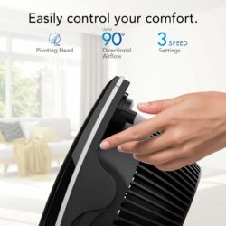 FAN FLAT PANEL-SMALL CIRCULTR 3 SPEED- BLACK - WHOLE ROOM - Image 3