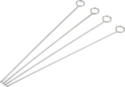 BBQ SKEWERS-STAINLESS 12inch 4/PAK - Image 3