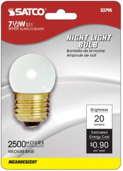 NIGHT LIGHT BULB 7-1/2 CD/1 WHITE