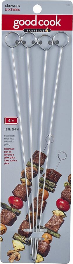 BBQ SKEWERS-STAINLESS 12inch 4/PAK - Image 4