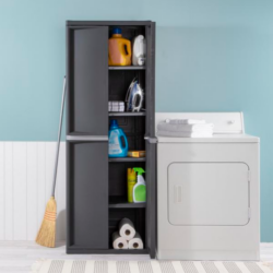 CABINET WITH 4 ADJ. SHELVES & DOORS - Image 3