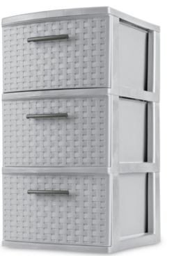 DRAWER/CART-3 WEAVE 12" WIDE- CEMENT - Image 1