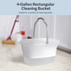 BUCKET RECTANGULAR 4gal - CASABELLA TRANSLUCENT/SILVER - Image 3