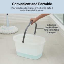 BUCKET RECTANGULAR 4gal - CASABELLA TRANSLUCENT/SILVER - Image 5