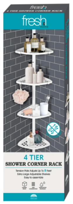 4-SHELF CORNER POLE CADDY-WT - Image 3