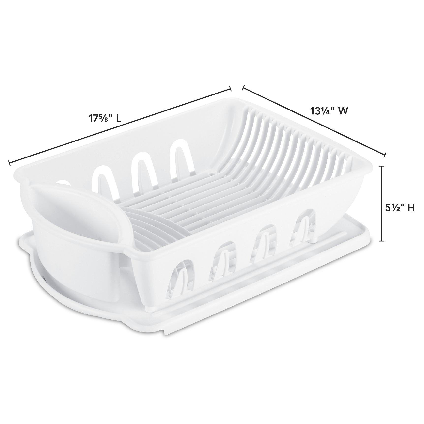 DISH DRAINER SET JUMBO WHITE Lee Distributors