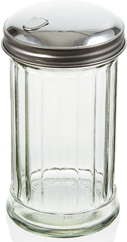 Tzipco's Flip Cap Glass Stainless Steel Sugar Salt Paper Dispenser 12 Ounce 