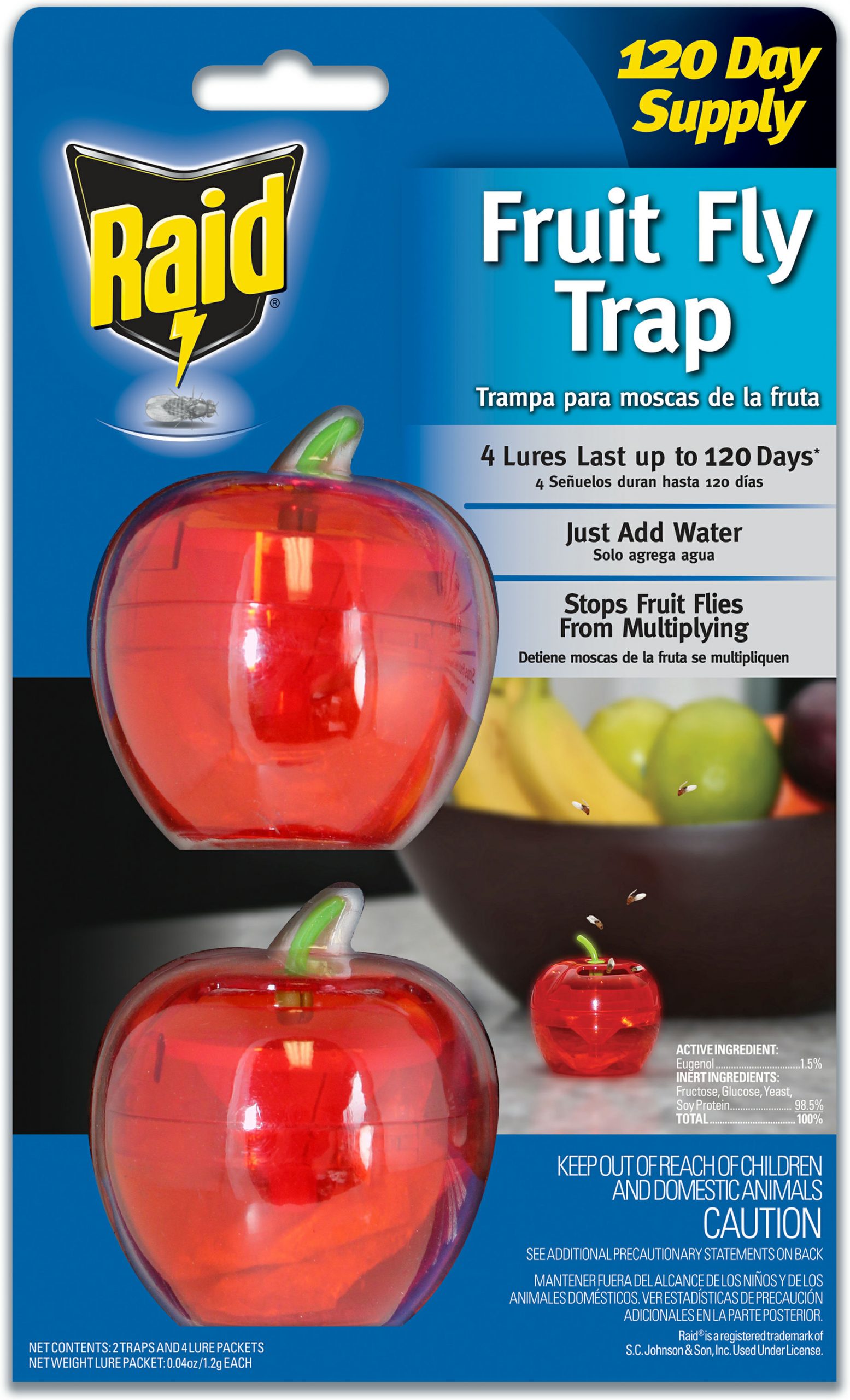 RAIDFRUIT FLY TRAP 2pk APPLE SHAPE Lee Distributors