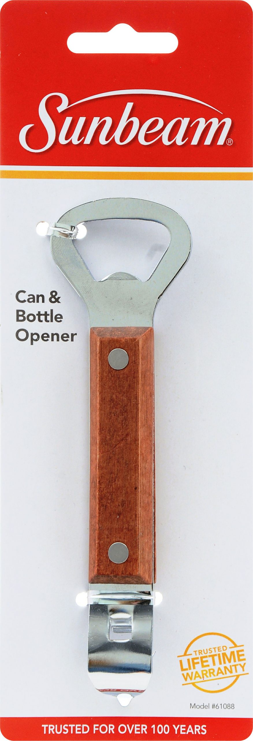 CAN/BOTTLE OPENER wWOOD HANDLE Lee Distributors