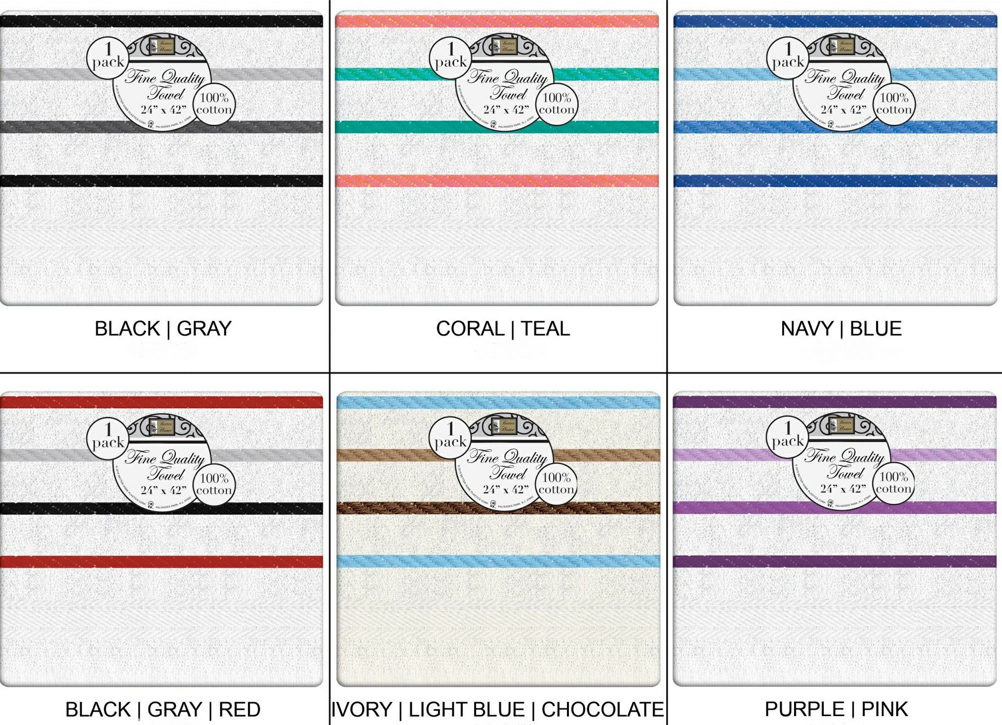 BATH TOWEL 24x42" 100 COTTON STRIPED ASSTD. COLORS Lee Distributors