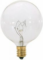 G16 1/2-GLOBE-CAND BASE-CLEAR 25 watt