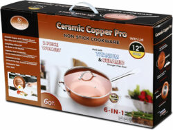 COPPER 12"JUMBO COOKER/WOK-6QT