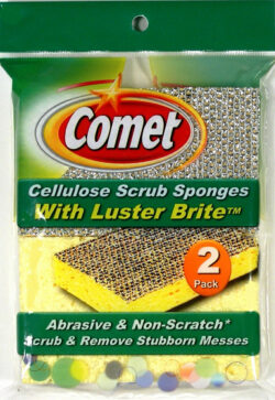 SPONGE SCRUB CELLULS W/LUSTER 2pk " COMET BRAND "
