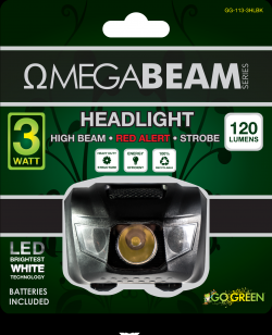FLASHLITE-w-MEGA LED HEAD LAMP  BLACK