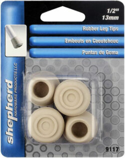 LEG TIP-RUBBERS-WHITE #1 - 1/2"