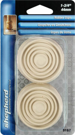 LEG CUP-RUBBER-ROUND-OFF WHITE 1-3/4"