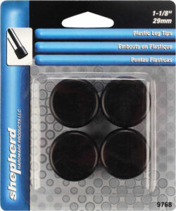 LEG TIPS-PLASTIC-BLACK #6 - 1-1/8" - Image 1