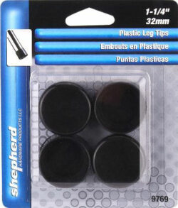 LEG TIPS-PLASTIC-BLACK #7 - 1-1/4"