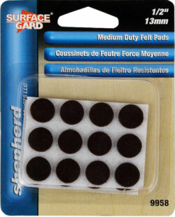 FELT GARD PADS-MED.ROUND BROWN #2 - 1/2"
