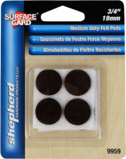 FELT GARD PADS-MED.ROUND BROWN #3 - 3/4"