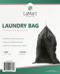 LAUNDRY BAG-NYLON-29"x40" - BLACK