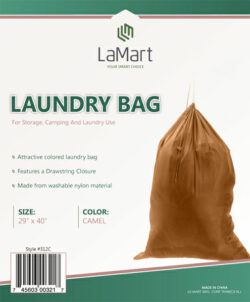 LAUNDRY BAG-NYLON-29"x40" - CAMEL BEIGE