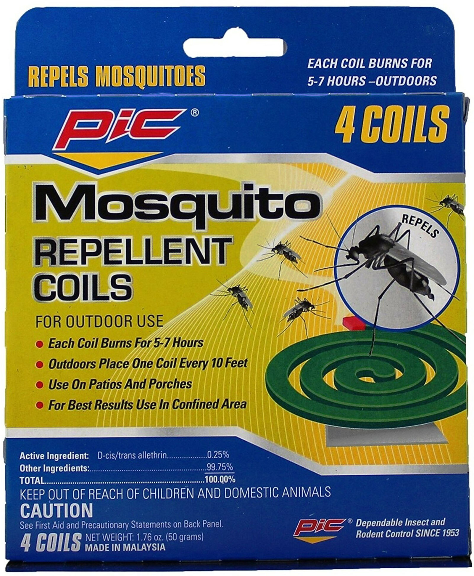 PICMOSQUITO REPELLING COILS 4pk PYRETHRUM ( GREEN COILS) Lee