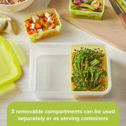 SNAPWARE-DIVIDED MEAL PREP- 5.9 CUPS w- 3 TRAYS - LIME - Image 3