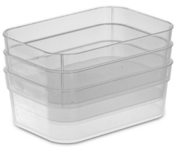 STORAGE-CLEAR OPEN TRAYS- MEDIUM 3pk -7 x 5 x 2.5 - Image 3