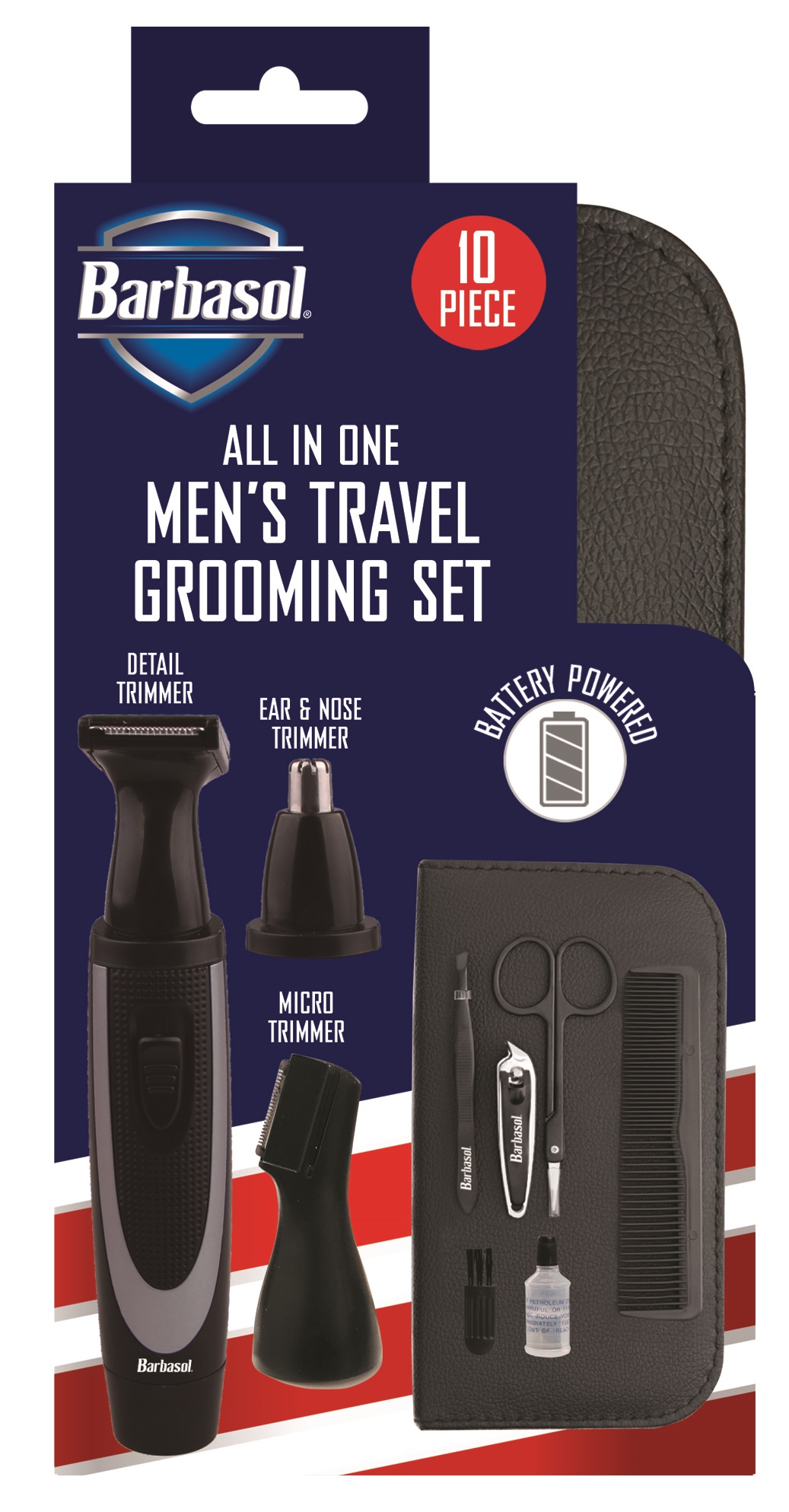 BARBASOL 10pc TRAVEL GROOMING KIT ALL IN ONE Lee Distributors