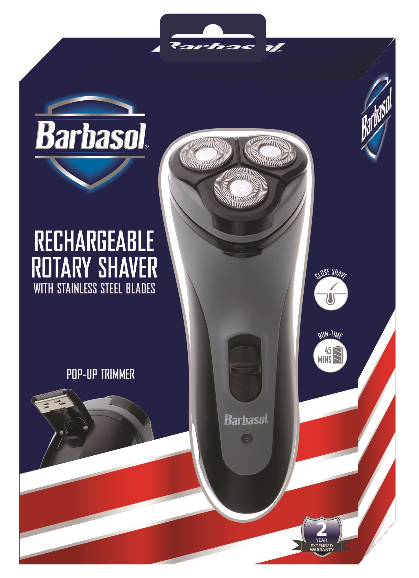 BARBASOL ROTARY CLOSE SHAVE RECHARGEABLE ( CBR11002BLY Lee Distributors