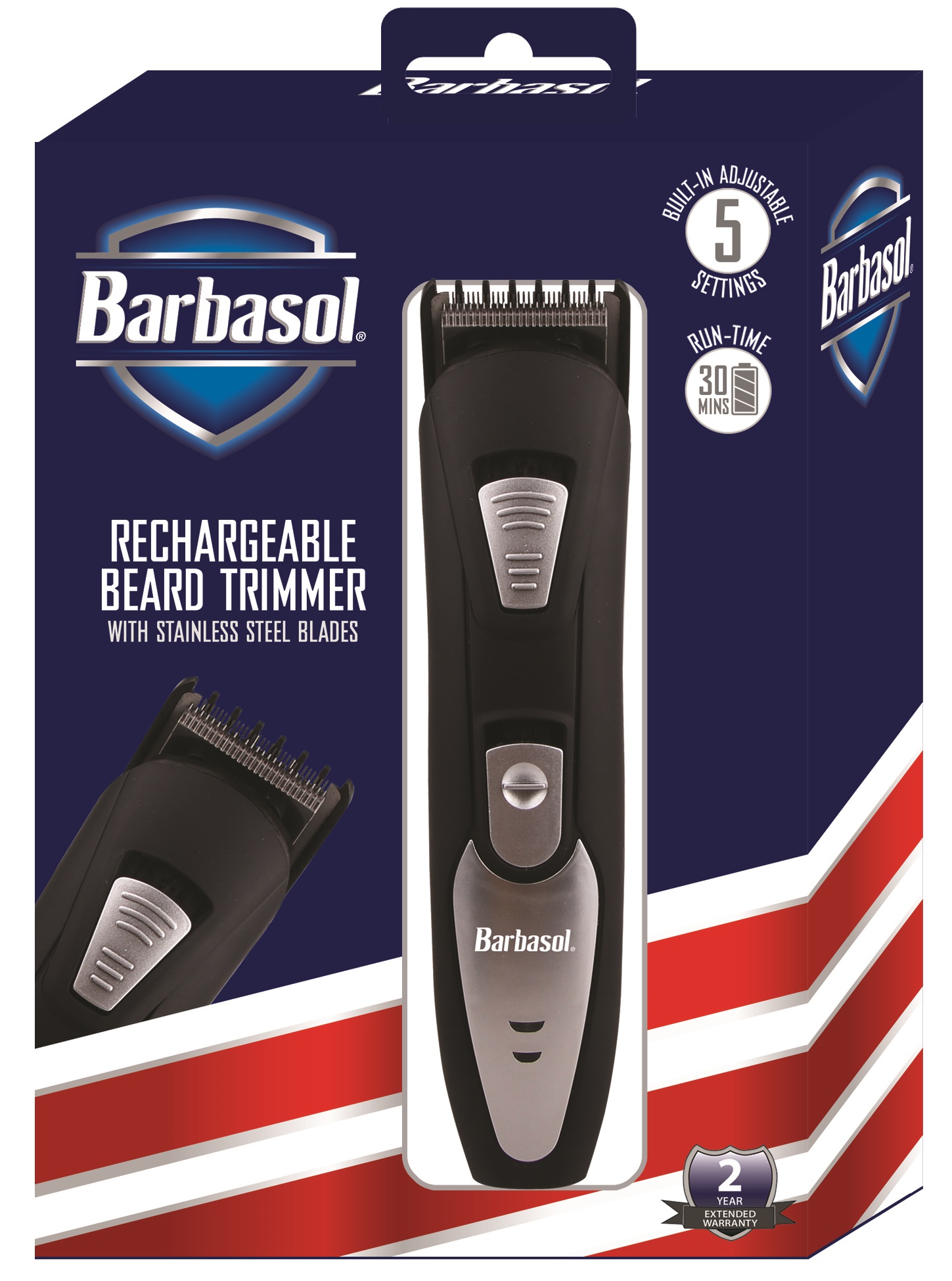 BARBASOL BEARD TRIMMER RECHARGEABLE Lee Distributors