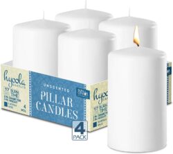 PILLAR CANDLE- 3" TALL- 4 PACK WHITE - Image 5
