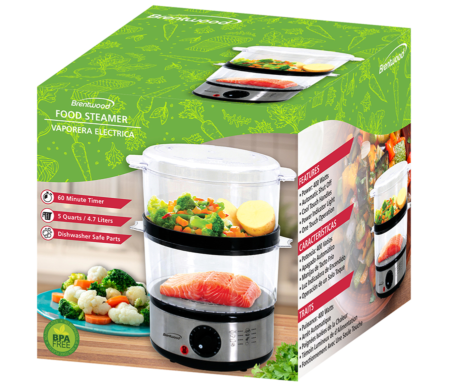 FOOD STEAMER 2TIER ELECTRIC STAINLESS STEEL Lee Distributors