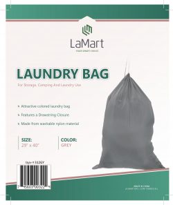 LAUNDRY BAG-NYLON-29"x40" - GREY