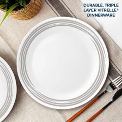 CORELLE MUGLESS RD. 16 pc SET BRUSHED SILVER - Image 4